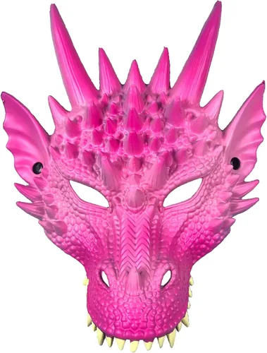 Vista 8 de Alodidae Máscara de dragón para Halloween, máscara de media cara, disfraz de cosplay para adultos Negro
