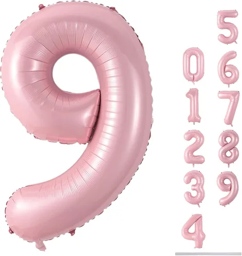 Vista 171 de Globo negro del número 0 para niñas y niños, 40 pulgadas, grande, número 0-9, de papel de aluminio, de Mylar para helio, juego de globos digitales