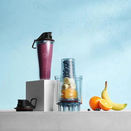 Vista 9 de Adaptador de taza personal Vitamix, libre de BPA, apto para lavavajillas, dos tazas de licuadora de 20 onzas, dos tapas y un adaptador de licuadora