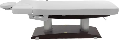 Vista 10 de SKINACT Bale - Mesa de tratamiento de masaje facial eléctrico con 5 motores, iluminación LED, tapicería de PU y base de madera (blanco)
