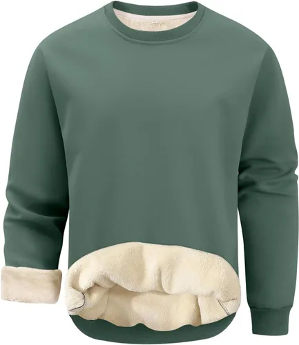 Vista 10 de Gihuo Sudadera de forro polar con cuello redondo y forro polar para hombre 02 Ejército