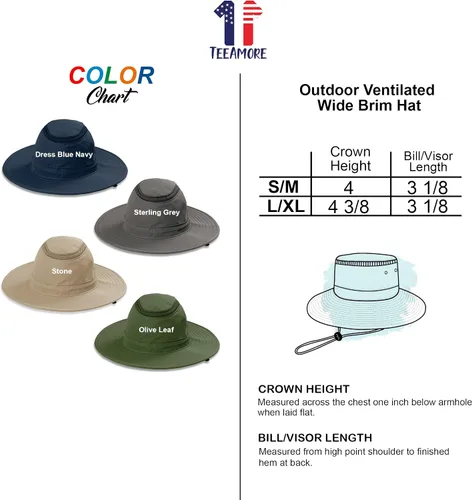Vista 5 de Sombrero de ala bordada personalizada agrega tu logotipo de diseño ajustable UPF 30+ sombreros de sol de pesca de viaje