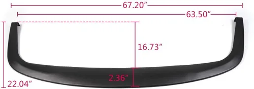 Vista 2 de Nuevo kit de carrocería de alerón delantero universal en negro sin pintar, estilo CS, PP, con borde plano, divisor, placa bajo panel, difusor