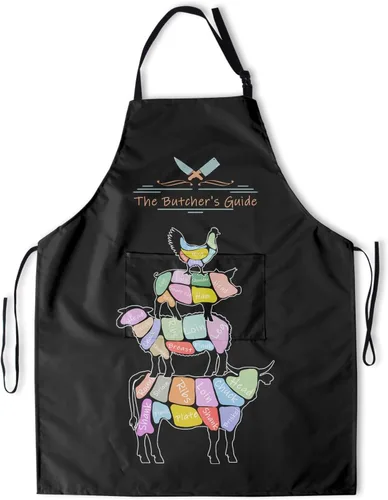 Vista 32 de Delantal impreso delantales de pintura de poliéster con bolsillo para cocinar cocina a la parrilla adultos