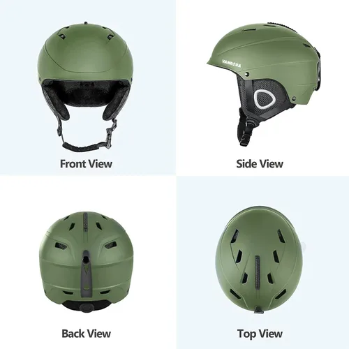 Vista 6 de VANRORA Casco de esquí, casco de snowboard para hombres y mujeres, ventilación con control de clima, ajuste de esfera, compatible con gafas, forro