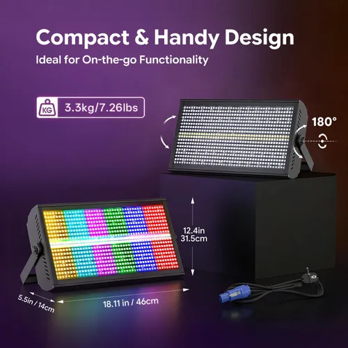 Vista 7 de Luz LED para arandela de pared, barra de iluminación de escenario de 200 W, luces de fiesta DJ, luces de discoteca, control DMX profesional