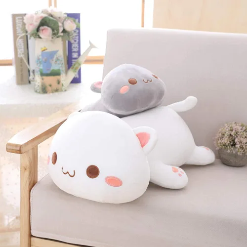 Vista 6 de Juguete de peluche con forma de animales, cojín de peluche con forma de gato para niñas