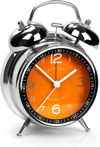 Vista 8 de AYRELY® Reloj despertador de campana doble súper fuerte para adultos de sueño pesado, 4 pulgadas, retro, silencioso, sin tictac, con luz nocturna