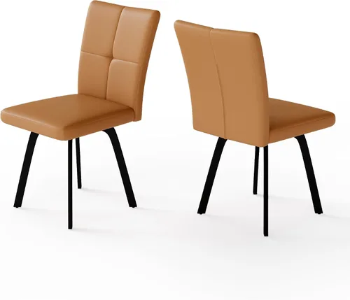 Vista 13 de HIPIHOM Juego de 2 sillas de comedor, sillas de cocina tapizadas Negro