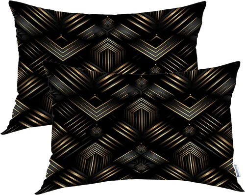 Vista 97 de Batmerry Fundas de almohada de bosque de arce otoñal, casas de sillas de madera, hojas amarillas, fundas de almohada decorativas, impresión digital