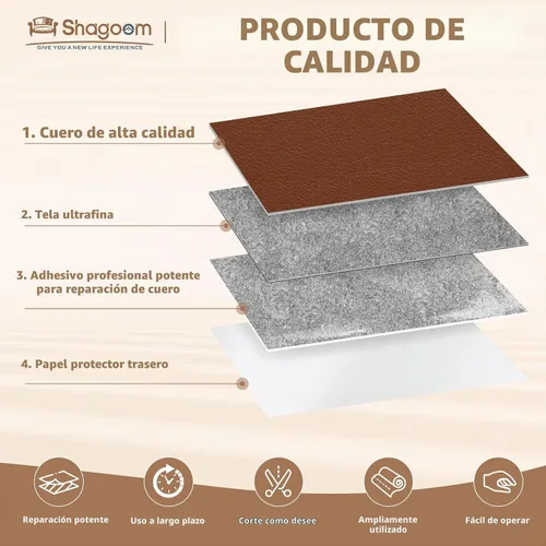 Vista 7 de Shagoom Parche de reparación de cuero, parche de reparación autoadhesivo impermeable, parches de vinilo grandes para sofás, muebles, gabinetes