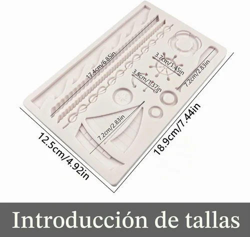 Vista 5 de Moldes de silicona para velero, diseño pirata de timón, molde para fondant