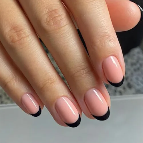Vista 28 de modelones Uñas cortas a presión, kit de uñas postizas ovaladas