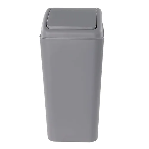 Vista 8 de Cubo de basura de plástico de 16 litros, cubo de basura con tapa abatible (negro)