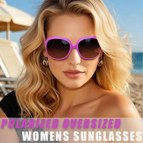 Vista 30 de Joopin Lentes de sol de gran tamaño para mujer, polarizados, grandes, para conducción, protección UV, grandes sombras