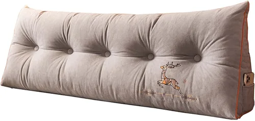 Vista 10 de YSUEFIJO Almohada triangular de lectura para reposo en cama, cojín grande para cabecero, respaldo, almohada de cuña, cojín de apoyo