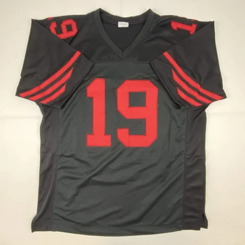 Vista 4 de Camiseta de fútbol americano negra autografiada/firmada de Deebo Samuel San Francisco JSA COA