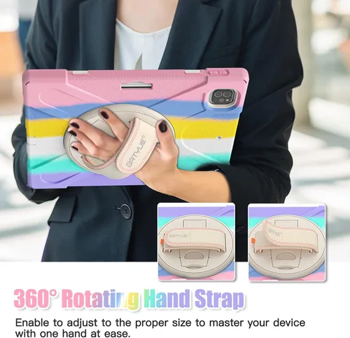 Vista 2 de BATYUE Funda para iPad Pro 12.9 de 6ª, 5ª, 4ª y 3ª generación (2022/2021/2020/2018), funda protectora con soporte para lápices, correa