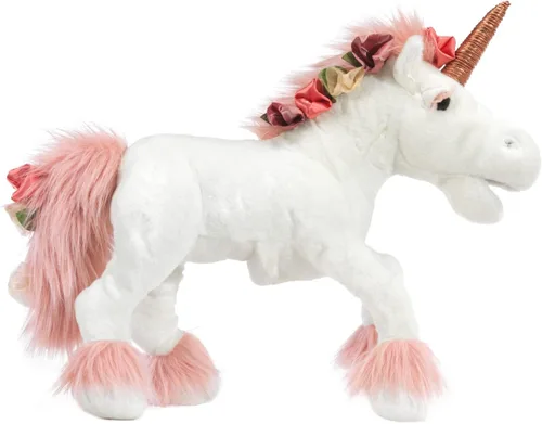 Vista 2 de Folkmanis Unicornio, blanco, rosa