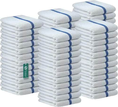 Vista 7 de Bar Mop Azul y Oro Rayado 10 lbs 16x19 Paquete de 60, 100% Algodón Cosido Doble Listo para Uso en Ruta Toallas de Cocina Absorbentes Toallas