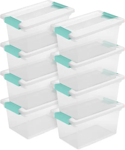 Vista 20 de Sterilite Caja de clip, contenedores apilables de plástico transparente