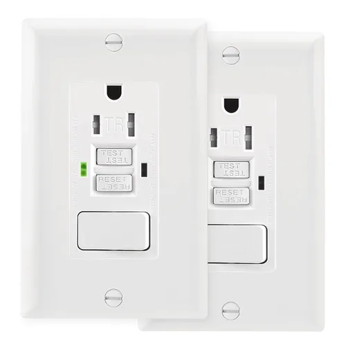 Vista 14 de Wengart Paquete de 2 interruptores de salida GFCI de 15 amperios, interruptor de circuito de falla a tierra de 125 V con interruptor basculante