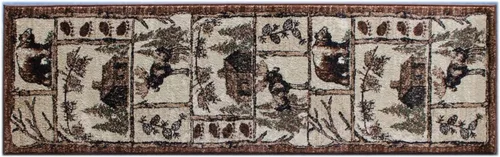 Vista 3 de Masada Rugs, Bear Cabin - Alfombra de alce (2 pies 2 pulgadas x 7 pies 2 pulgadas)