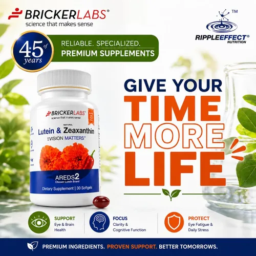 Vista 9 de Bricker Labs Suplemento ocular de luteína natural + zeaxantina – Apoya la salud de los ojos, el cerebro y la piel con carotenoides maculares