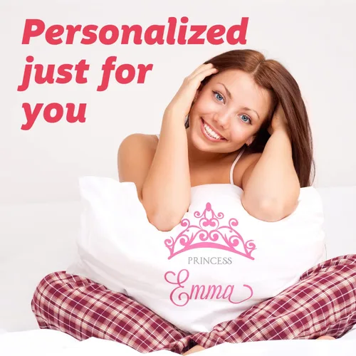 Vista 4 de Pattern Pop - Funda de almohada de princesa con texto personalizado - Fundas de almohada decorativas para cama - Decoración personalizada