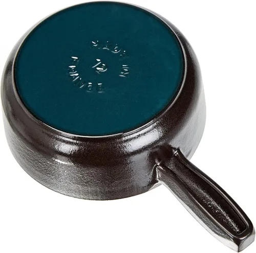 Vista 3 de Staub Mini olla de fondue de queso de hierro fundido de 12 onzas, negro mate, fabricada en Francia