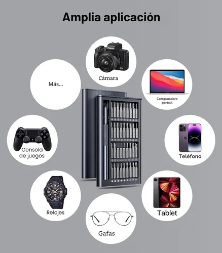 Vista 6 de Wesdut Juego de destornilladores de precisión pequeños 37 en 1, kit de herramientas de reparación magnética profesional para teléfono, computadora