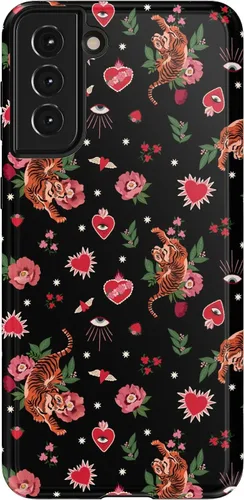 Vista 59 de Casely Funda para Galaxy S21 Here Comes The Sun Colorblock Sunset Diseño protector delgado esencial de doble capa Aquí viene el sol