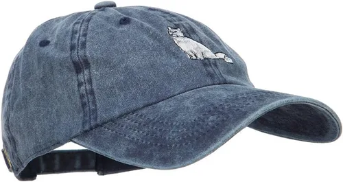 Vista 5 de Gorra de sarga de algodón lavado bordado de gato persa