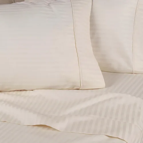 Vista 7 de Superior Egyptian Cotton 300 Thread Count Bed Sheet Set, 1 Elastic Deep Pocket Fitted Sheet, 1 Flat Sheet, 2 Pillowcases, Daily Sheets, Luxury Home