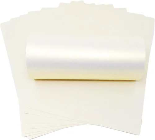 Vista 2 de Syntego Papel perlado dorado hielo A4 120gsm doble cara, 10 hojas, origami