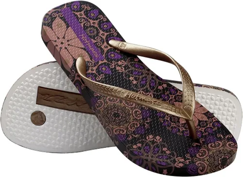 Vista 3 de Sandalias de playa con estampado floral bohemio para mujer