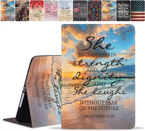 Vista 19 de Funda para Samsung Galaxy Tab A8 de 10.5 pulgadas (SM-X200/X205/X207), funda delgada de piel sintética con función de encendido y apagado automático