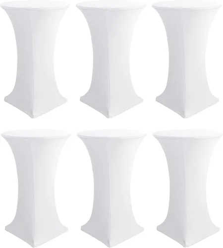 Vista 15 de HolidayIdeas Fundas para Mesa de Cóctel, Paquete de 2 - Manteles de Cóctel de Spandex Elástico Ajustado con Esquinas Cuadradas