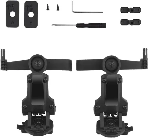Vista 3 de Adaptador táctico para auriculares de riel para casco, kit de soporte de auriculares de rotación multiángulo compatible con OPS Core ARC/Team Wendy