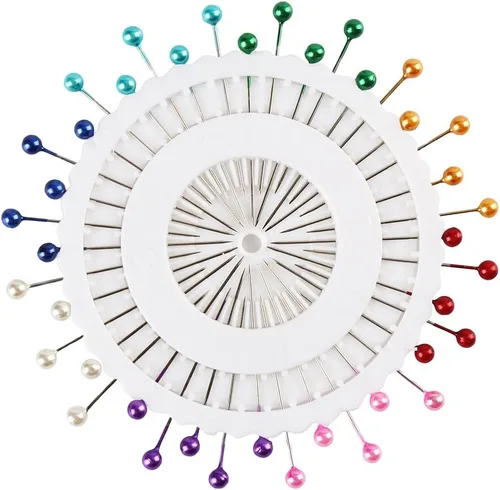 Vista 4 de DECORA 480 piezas de alfileres de costura multicolor rectos para acolchado con cabeza de perla para Navidad y otras manualidades