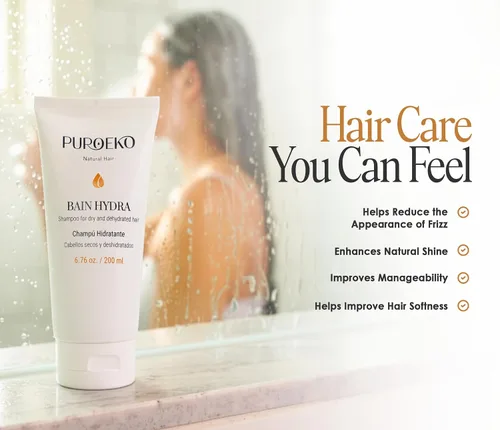 Vista 5 de Bain Hydra Champú Orgánico Hidratante para cabello seco con ligera hidratación Champús suaves para suavidad y brillo Champú hidratante de uso