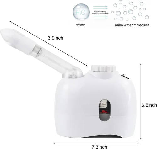 Vista 4 de YOKYAK Vaporizador facial Mister facial portátil con brazo extensible, niebla facial con rociador de mesa giratoria de 360 grados, vaporizador