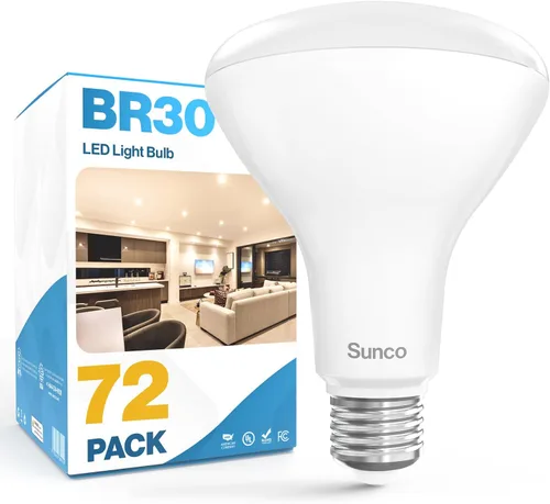 Vista 9 de Sunco - Paquete de 24 bombillas LED BR30, bombillas empotradas, bombilla de inundación para interiores, 850 LM, 11 W (equivalente a 65 W), blanco
