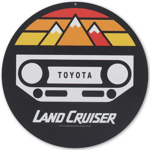 Vista 11 de Letrero redondo de metal para Toyota Land Cruiser Off-Road – Letrero retro de Toyota para garaje, tienda o cueva de hombre