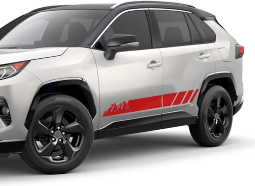 Vista 7 de Adhesivo adhesivo de vinilo a rayas compatible con Toyota Rav4 2012-2018 SUV e híbrido, color negro