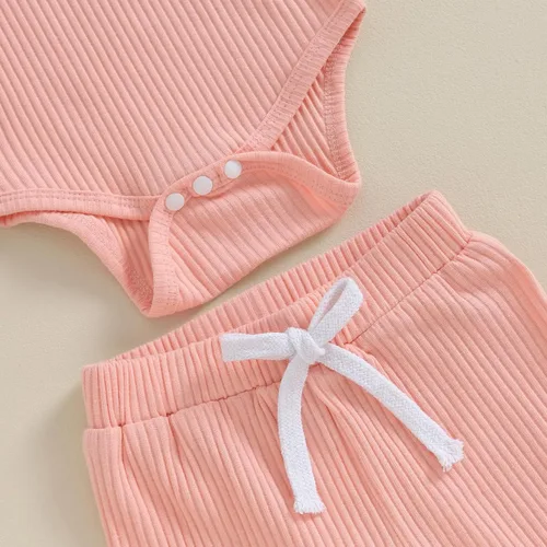 Vista 6 de AEEMCEM Conjunto de 3 piezas de ropa para bebé recién nacida, con volantes, manga larga, con volantes, con diadema