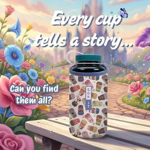 Vista 91 de Sok It BotlSok Funda para botella de agua con cubierta de neopreno aislante (Floral abstracto, se ajusta a CamelBak o Nalgene de 12 onzas)