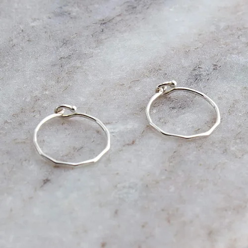 Vista 43 de Aretes de plata de ley abiertos para cartílago, tragus, delgados, calibre 22