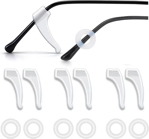 Vista 11 de SooGree Antideslizante para gafas con gancho cómodo de silicona para patillas, retenedor de manga, gafas de sol
