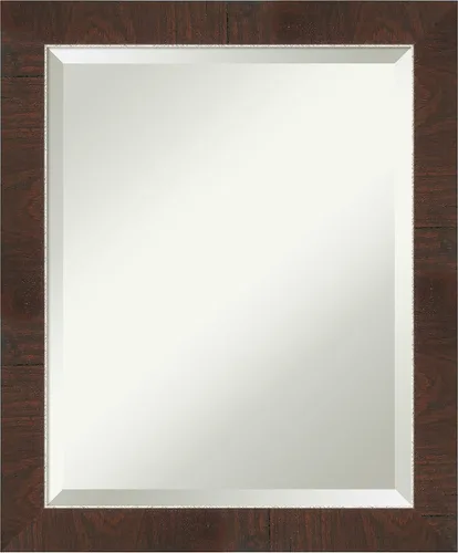 Vista 39 de Amanti Art Espejo de baño marrón para sobre lavabo, espejo rectangular de 24x20 Caleb Brown para tocador, marco rústico pequeño de estilo campestre